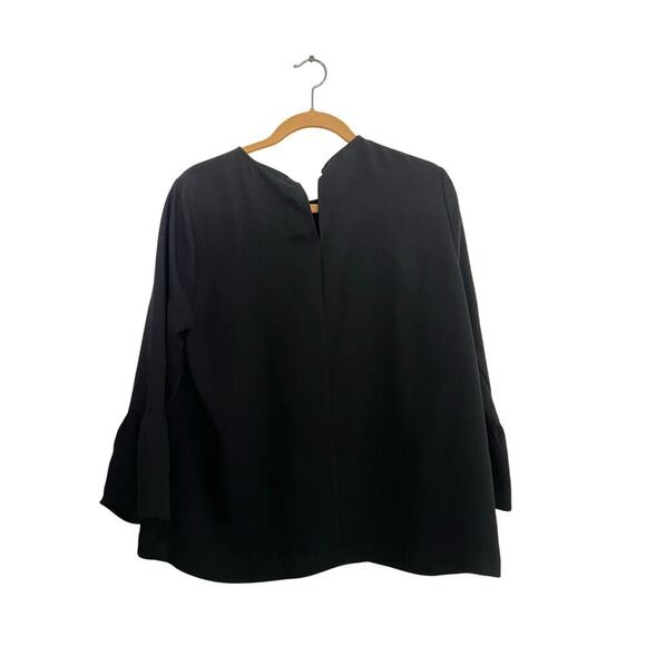 Madewell Women's Black Keyhole Bell Sleeves Blouse Top Size Large - Picture 2 of 5
